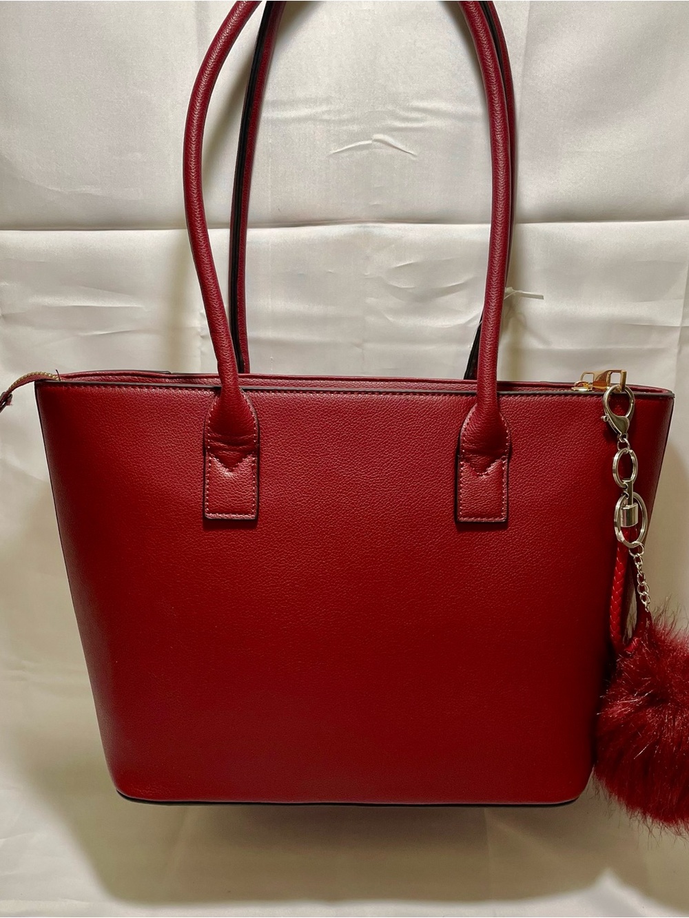 Alyssa Set withTote, Matching Wristlet/Pouch & Extra Pom Bag Charm/KeyChain, NWT - Picture 5 of 16